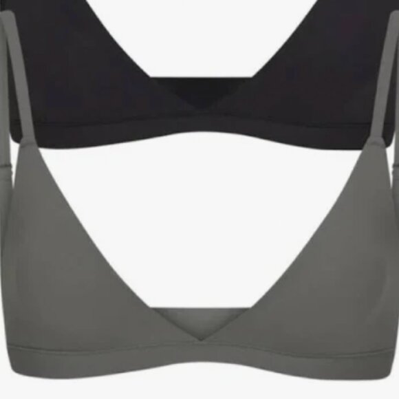 SKIMS Cotton Jersey Triangle Bralette, Green Medium - Picture 1 of 4